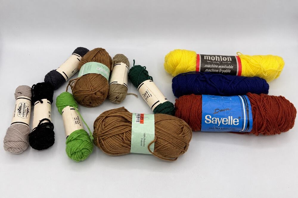 Vintage Yarn Lot 10 Skeins Mohlon Dawn Sayelle Wool Acrylic Needlepoint Craft